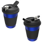 Blue Cupro Ceramic Novelty Mug - Dual-Chamber Design with Filtration and Removable Bowl