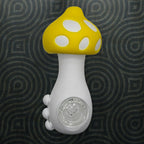 Colorful Mushroom Silicone Novelty Tube - 4.5" Collectible with Glass Insert and Ergonomic Grip
