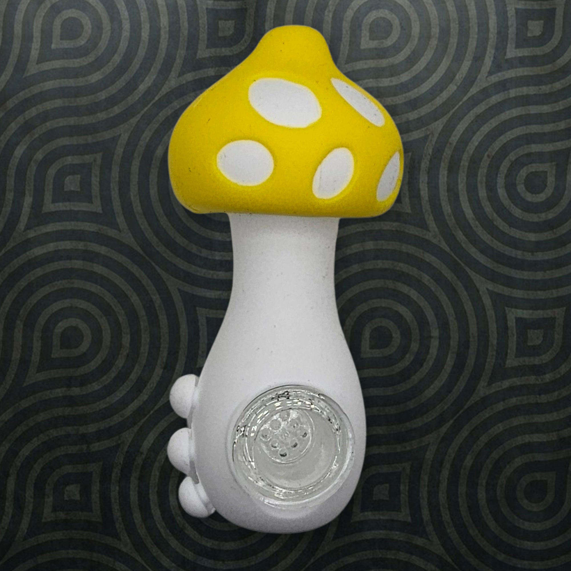 Colorful Mushroom Silicone Novelty Tube - 4.5" Collectible with Glass Insert and Ergonomic Grip