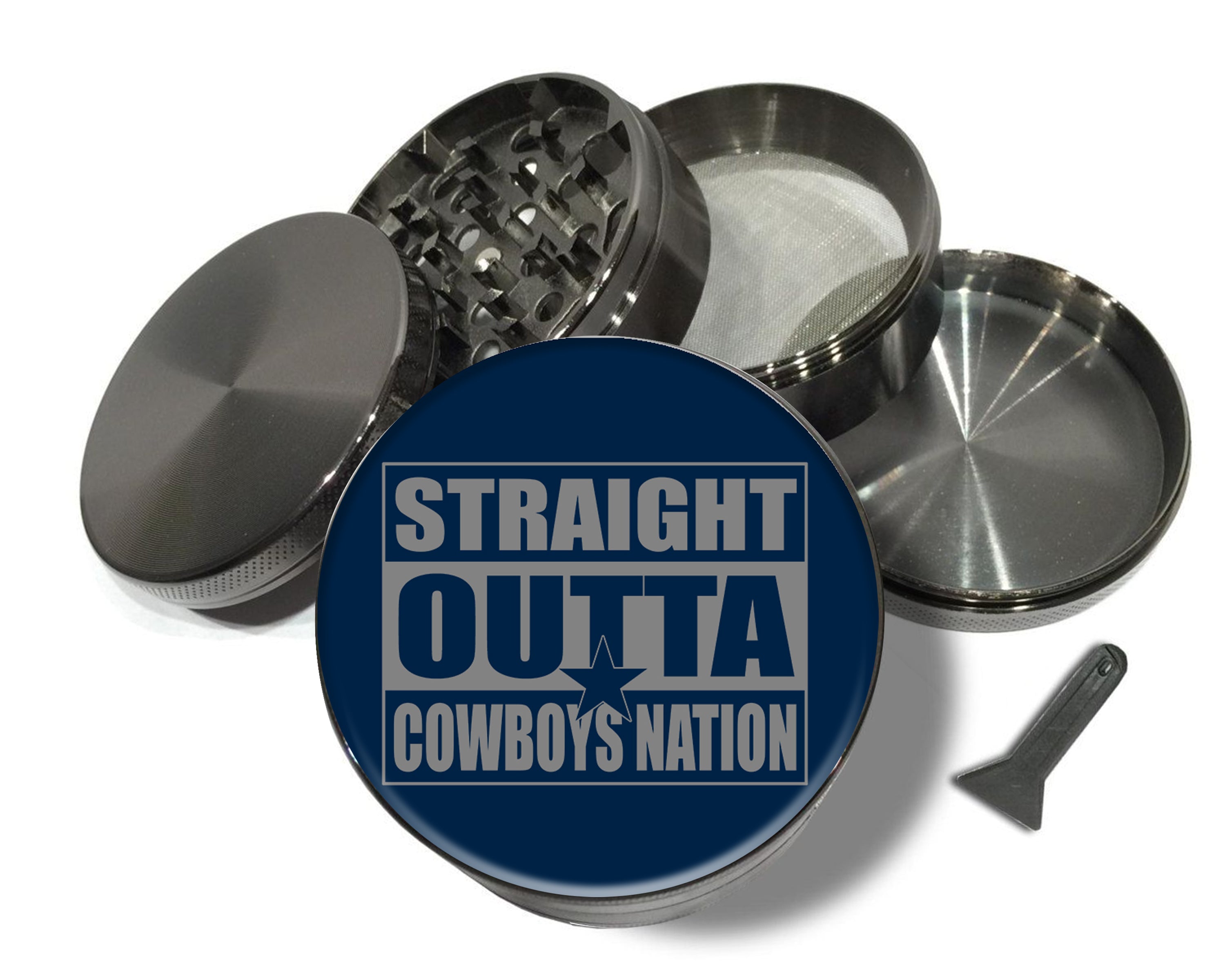 Straight Outta Cowboys Nation Spice Grinder Grey Grinder