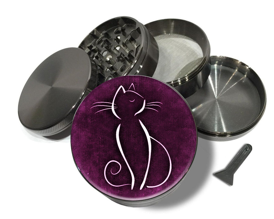 Purple Cat Lover Spice Grinder Grey Grinder