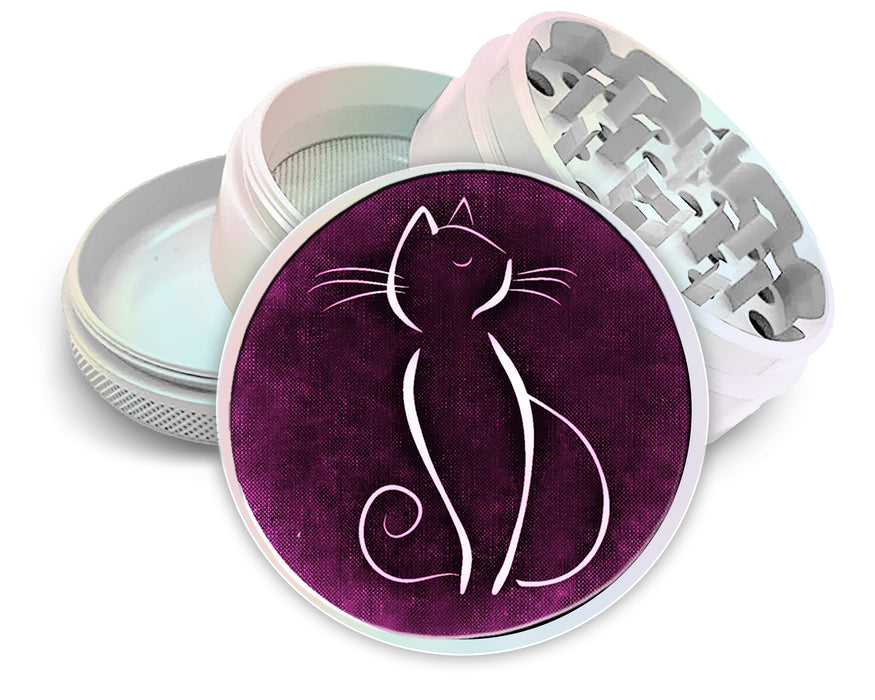 Purple Cat Lover Spice Grinder White Grinder