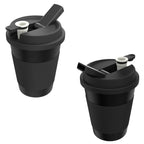 Black Cupro Ceramic Novelty Mug - Dual-Chamber Design with Filtration and Removable Bowl