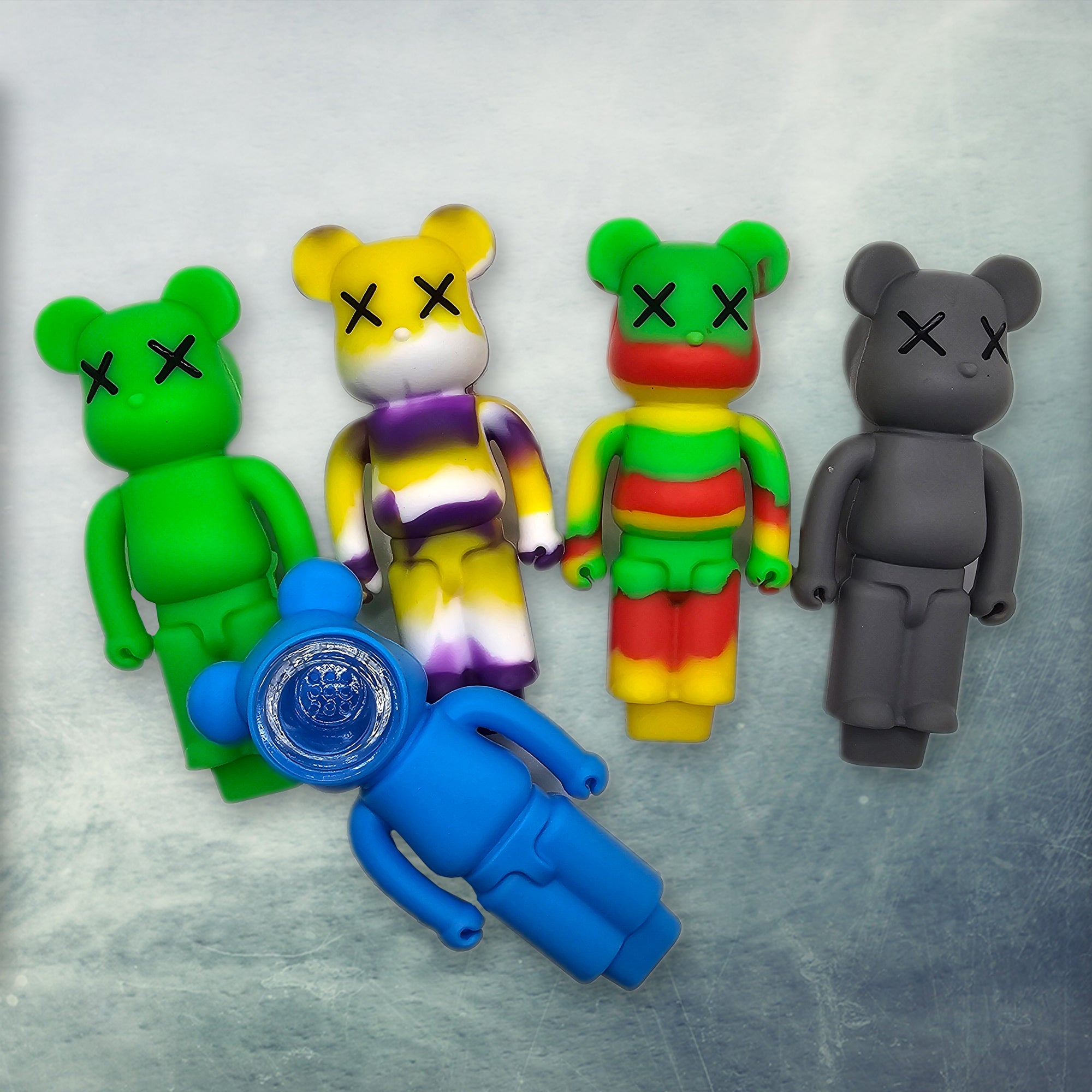 Urban Graffiti Bear Silicone Novelty Tube - X-Eyes Design, 4.5
