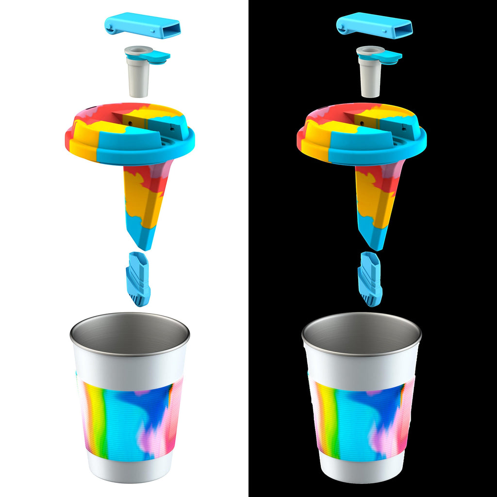 White Cupro Ceramic Novelty Mug - Dual-Chamber Design with Filtration and Removable Bowl
