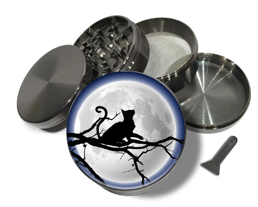 Cat With Full Moon Grinder Spice Grinder Grey Grinder