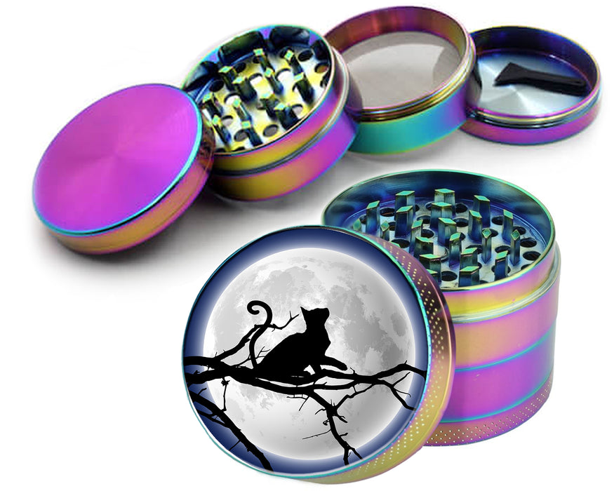 Cat With Full Moon Grinder Spice Grinder Rainbow Grinder
