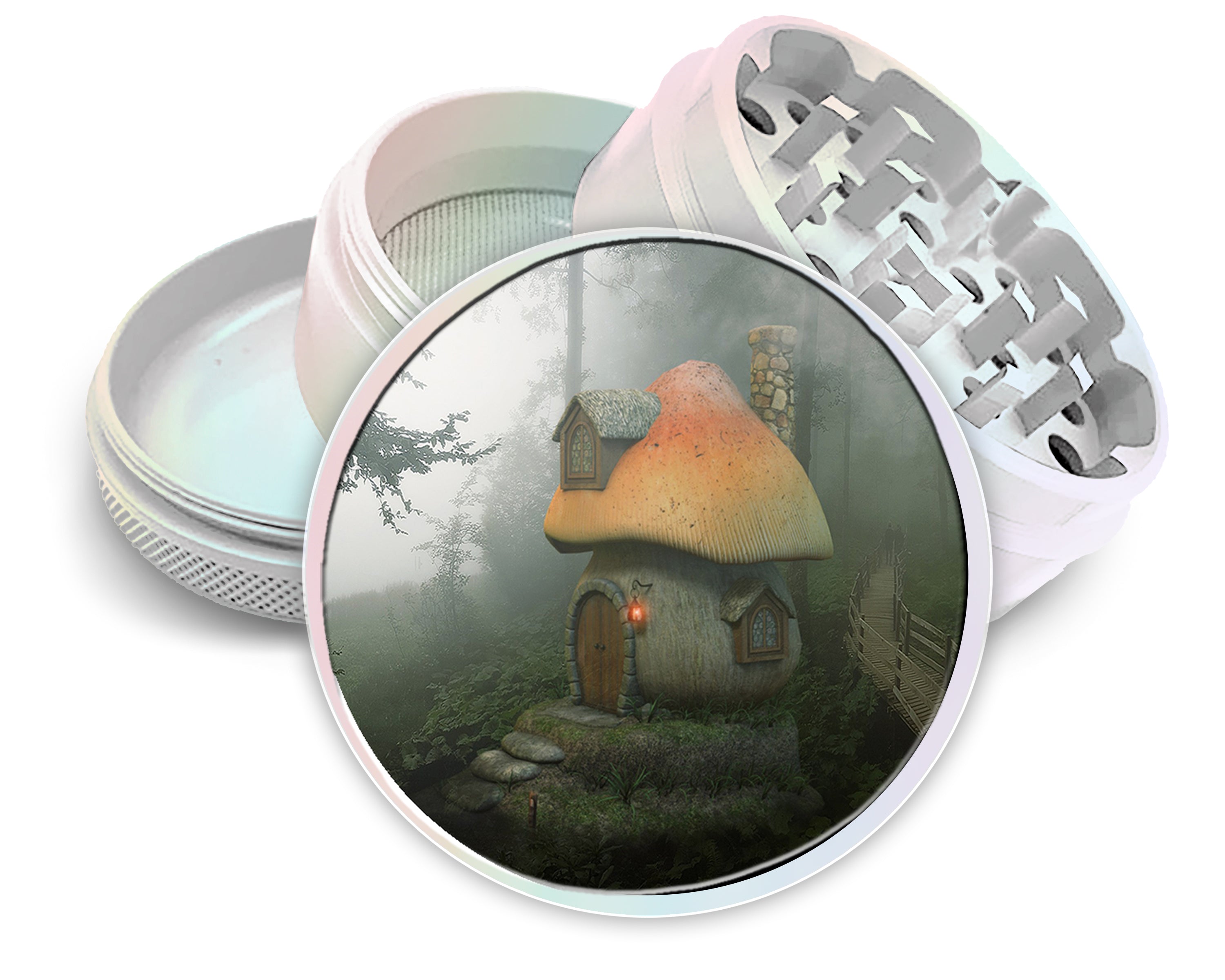 Mushroom Cottage Goblincore Spice Grinder White Grinder