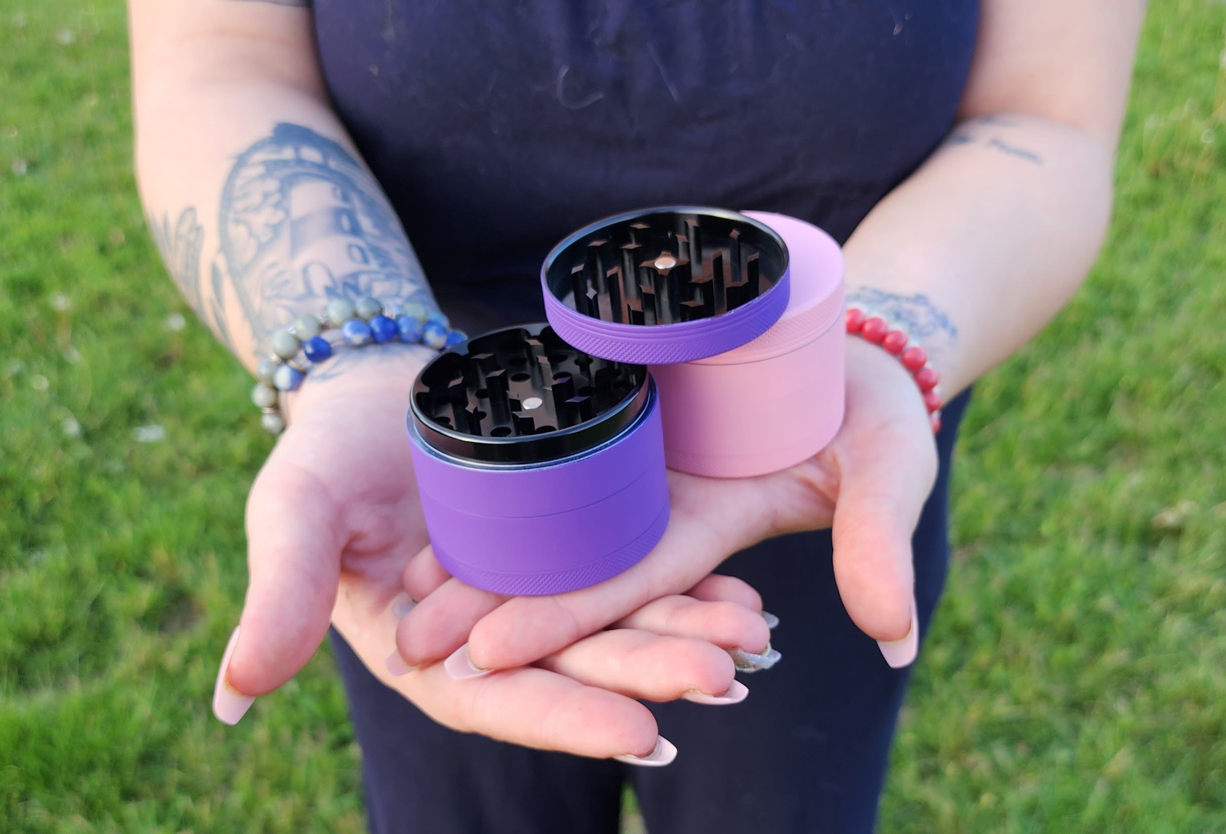 Matte Finish Rubberized Grinders, X-Large Comfortable Grip Herb Grinder