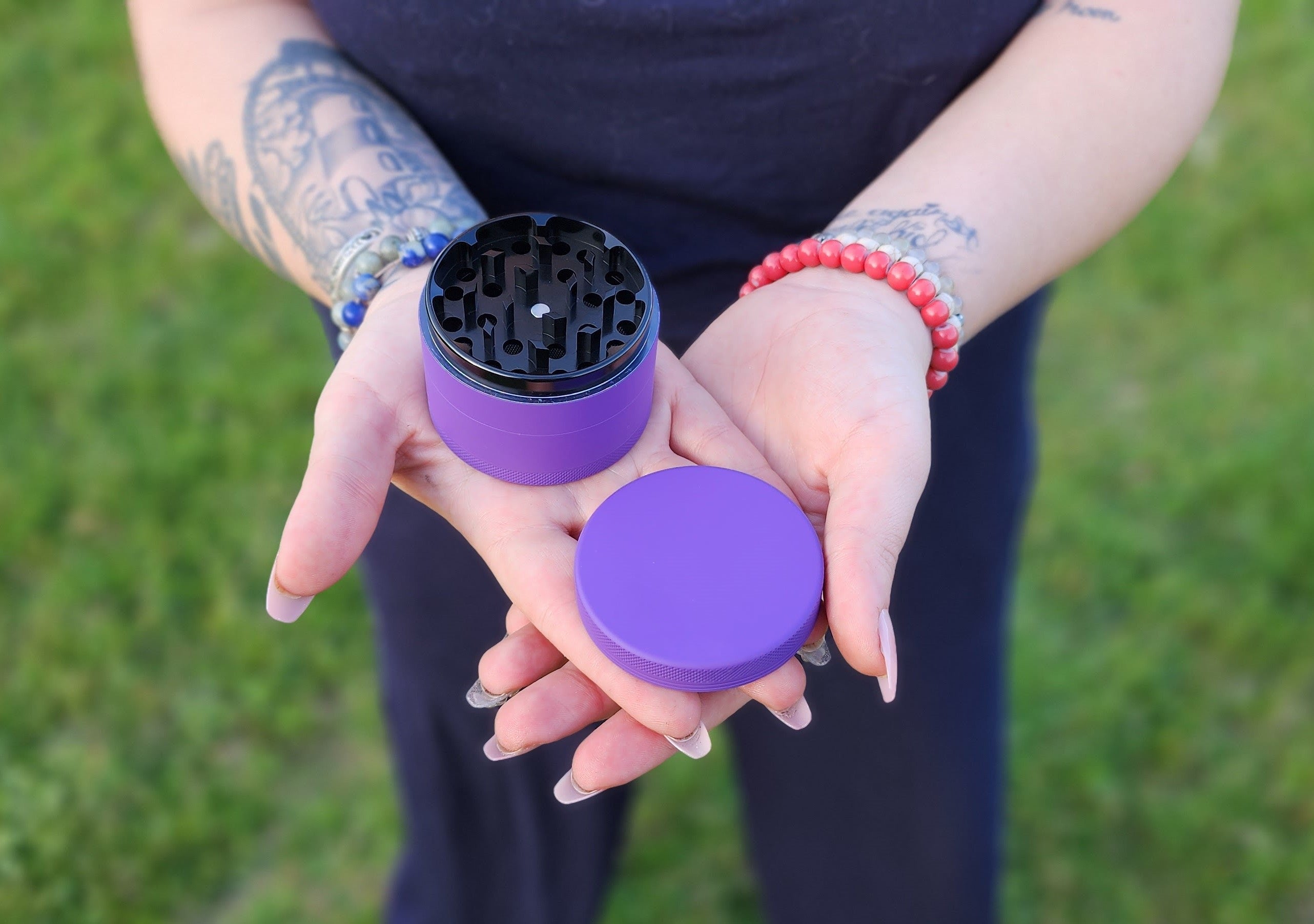 Matte Finish Rubberized Grinders, X-Large Comfortable Grip Herb Grinder