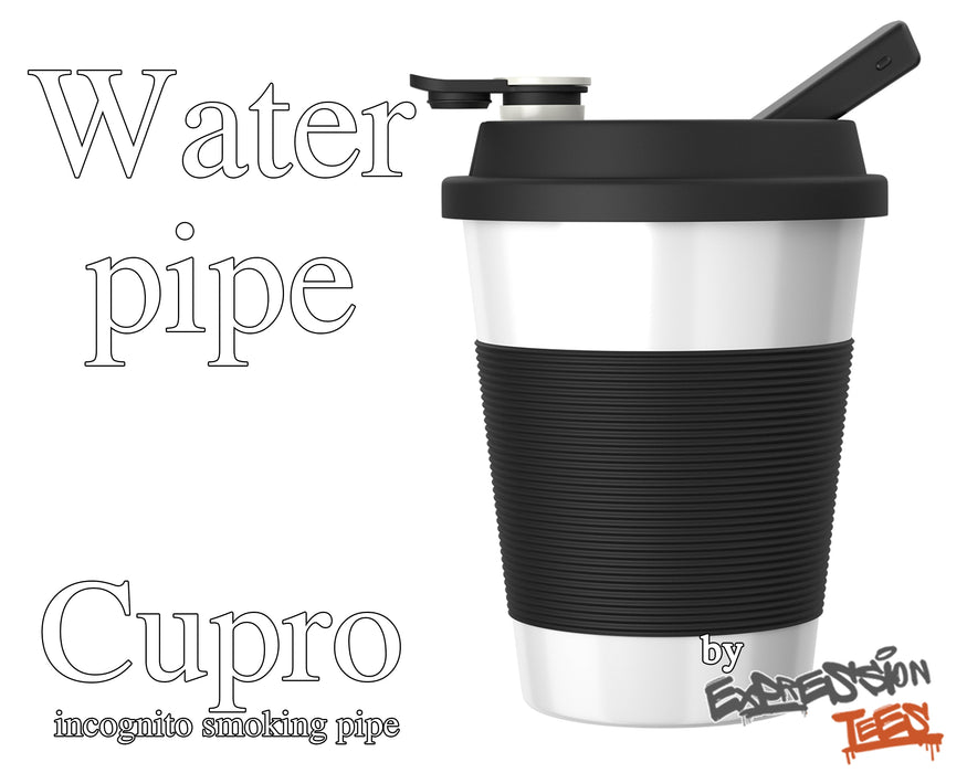 White Cupro Coffee Mug for Flower and Incognito Uses | Hidden Hookah Pipe | Discreet Smoking | Hidden Bowl Storage