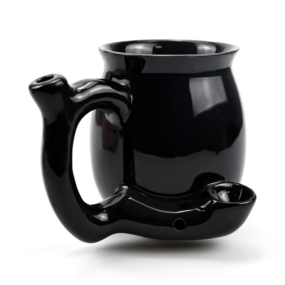 Sip N' Sesh Ceramic Mug and Pipe | Pipe Mug For Coffee, Tea and Dry Herb