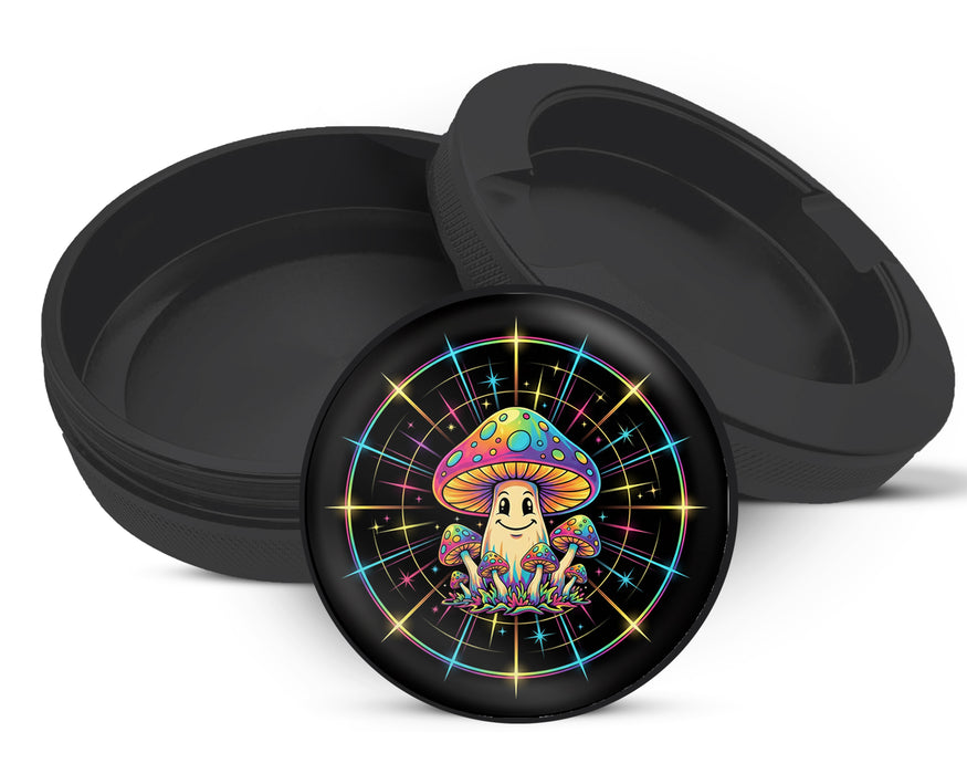 Zyn Storage Case Trippy Rainbow Mushroom Crew Black