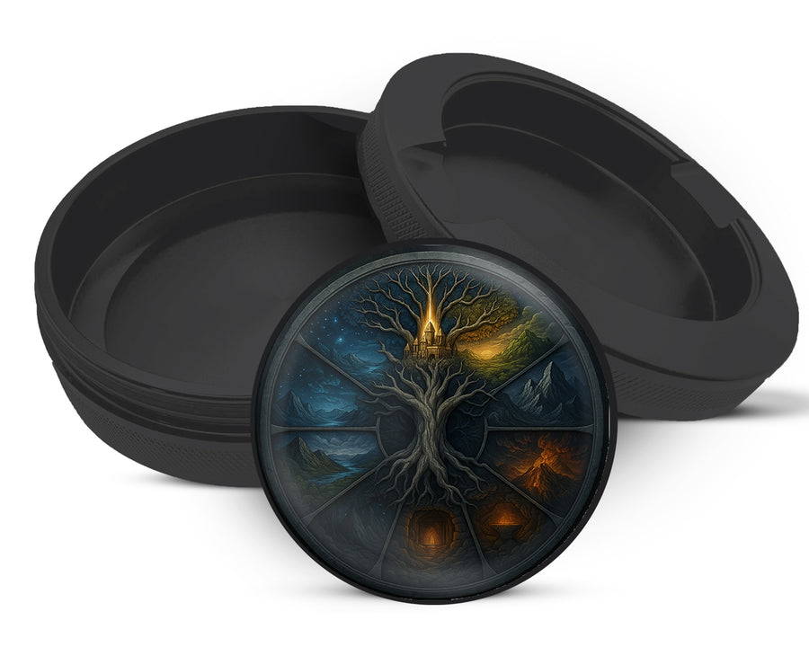 Snus Storage Case Yggdrasil Nine Realms Wheel Black