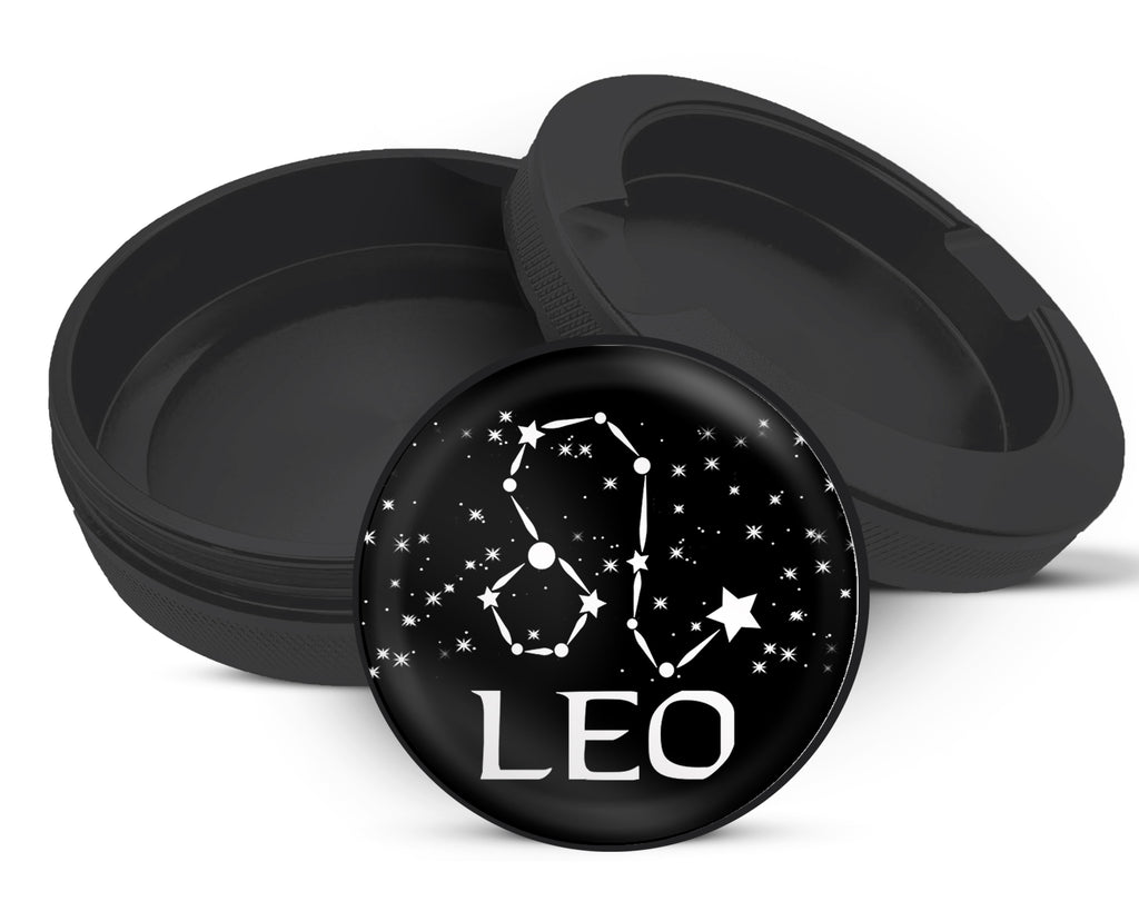 Snus Storage Case Leo, the Lion Zodiac Birth Sign Black