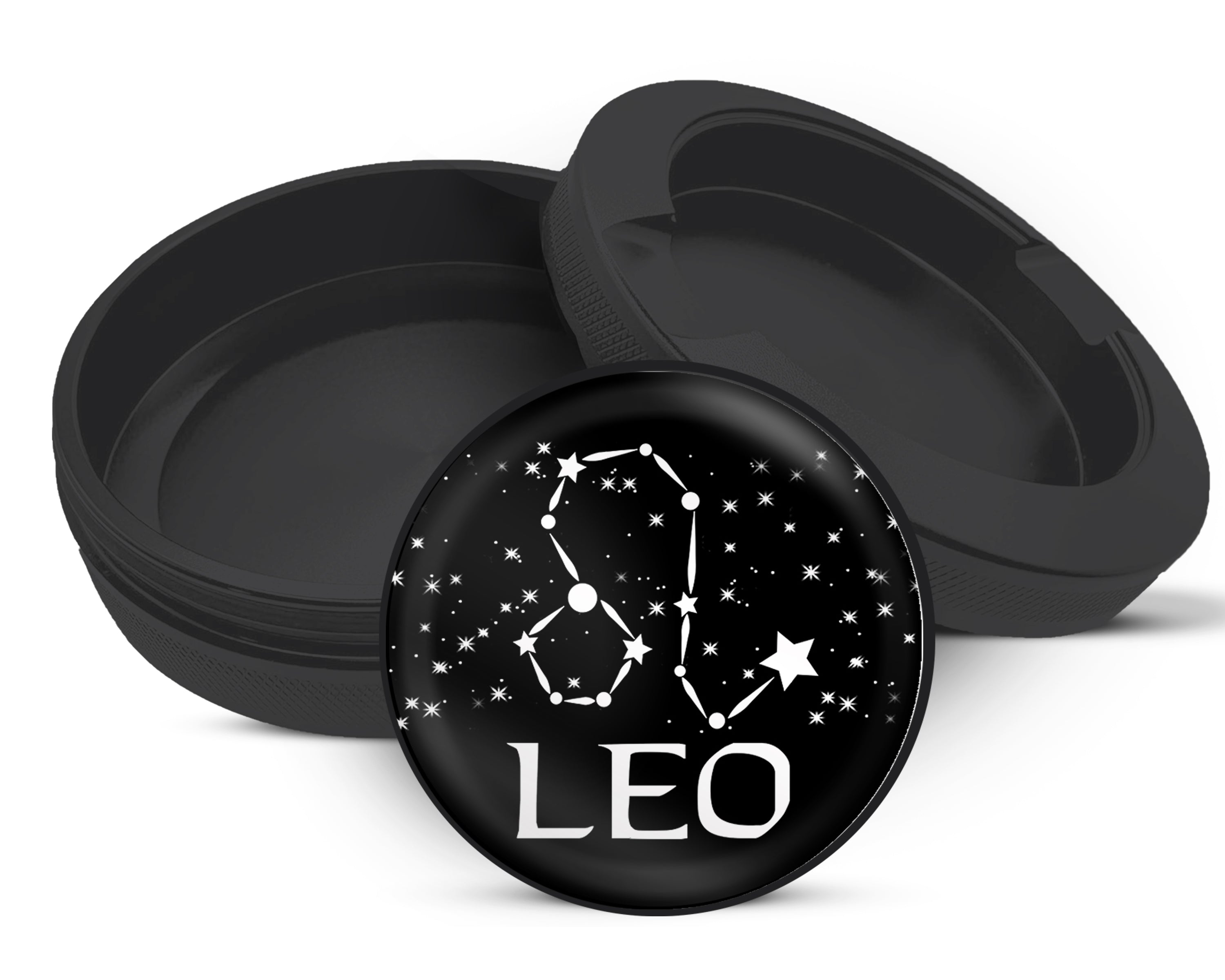 Snus Storage Case Leo, the Lion Zodiac Birth Sign Black