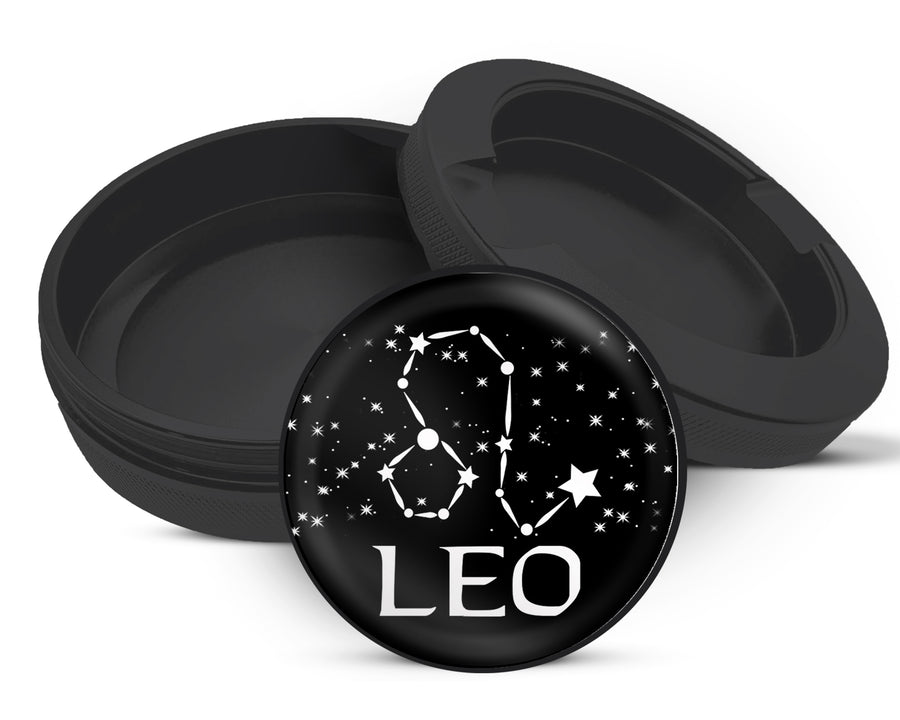 Snus Storage Case Leo, the Lion Zodiac Birth Sign Black