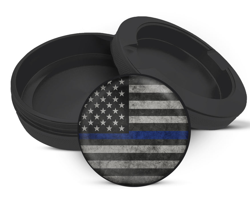 Snus Storage Case Flag Thin Blue Line Black