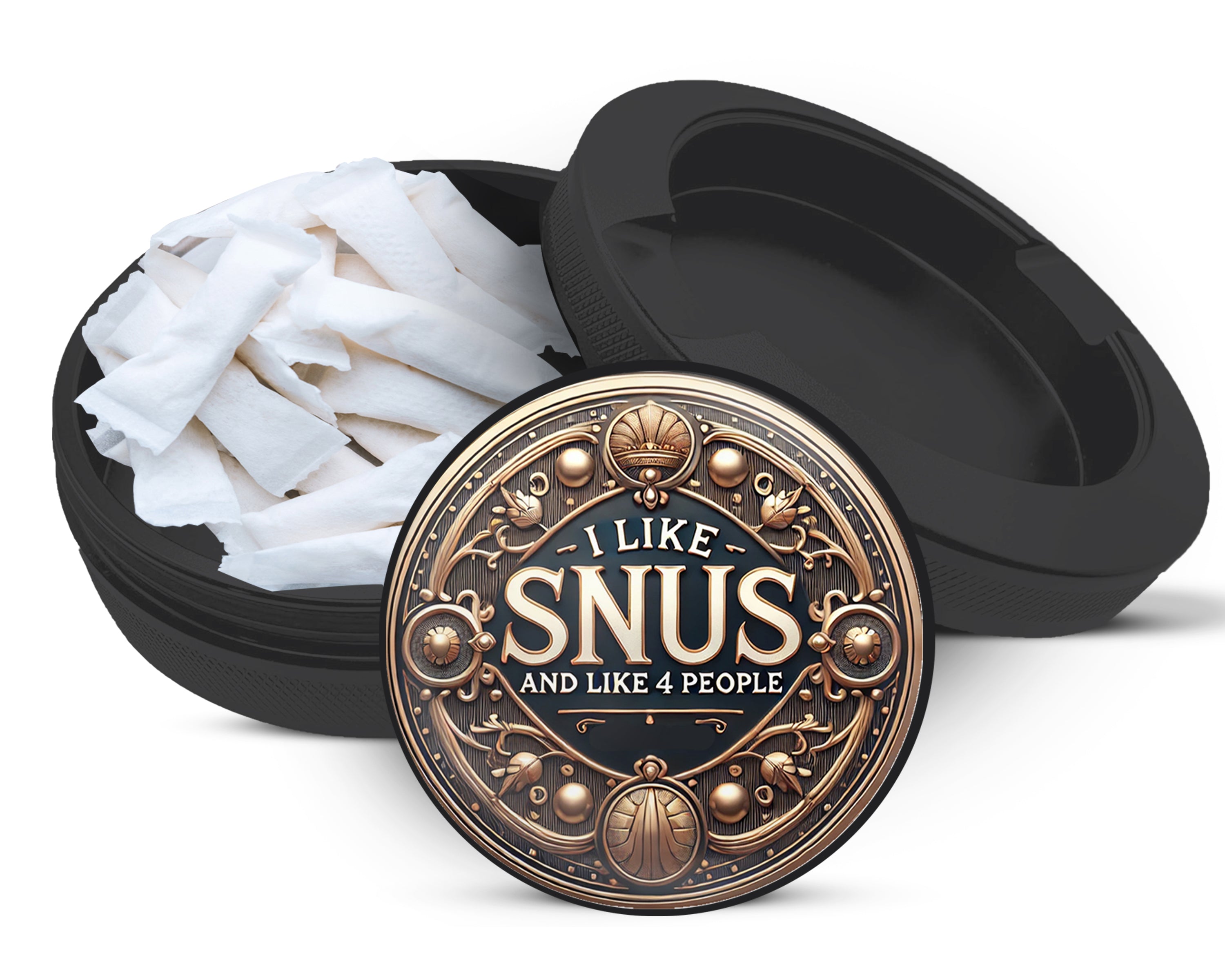 Snus Storage Case I Like Snus and 3 People Black