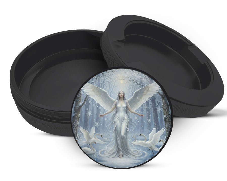 Snus Storage Case Winter Swan Queen Angel Black