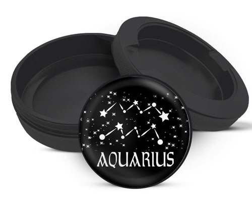 Snus Storage Case Aquarius, the Water Bearer Zodiac Birth Sign Black