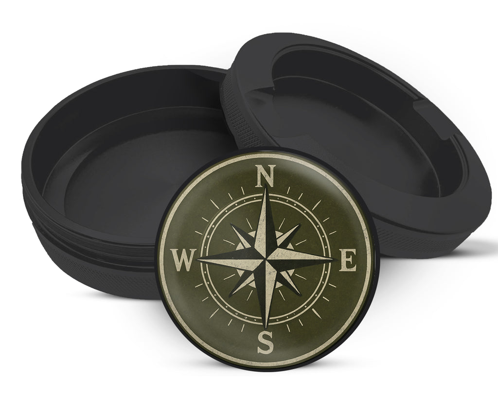 Snus Storage Case Vintage Compass Black