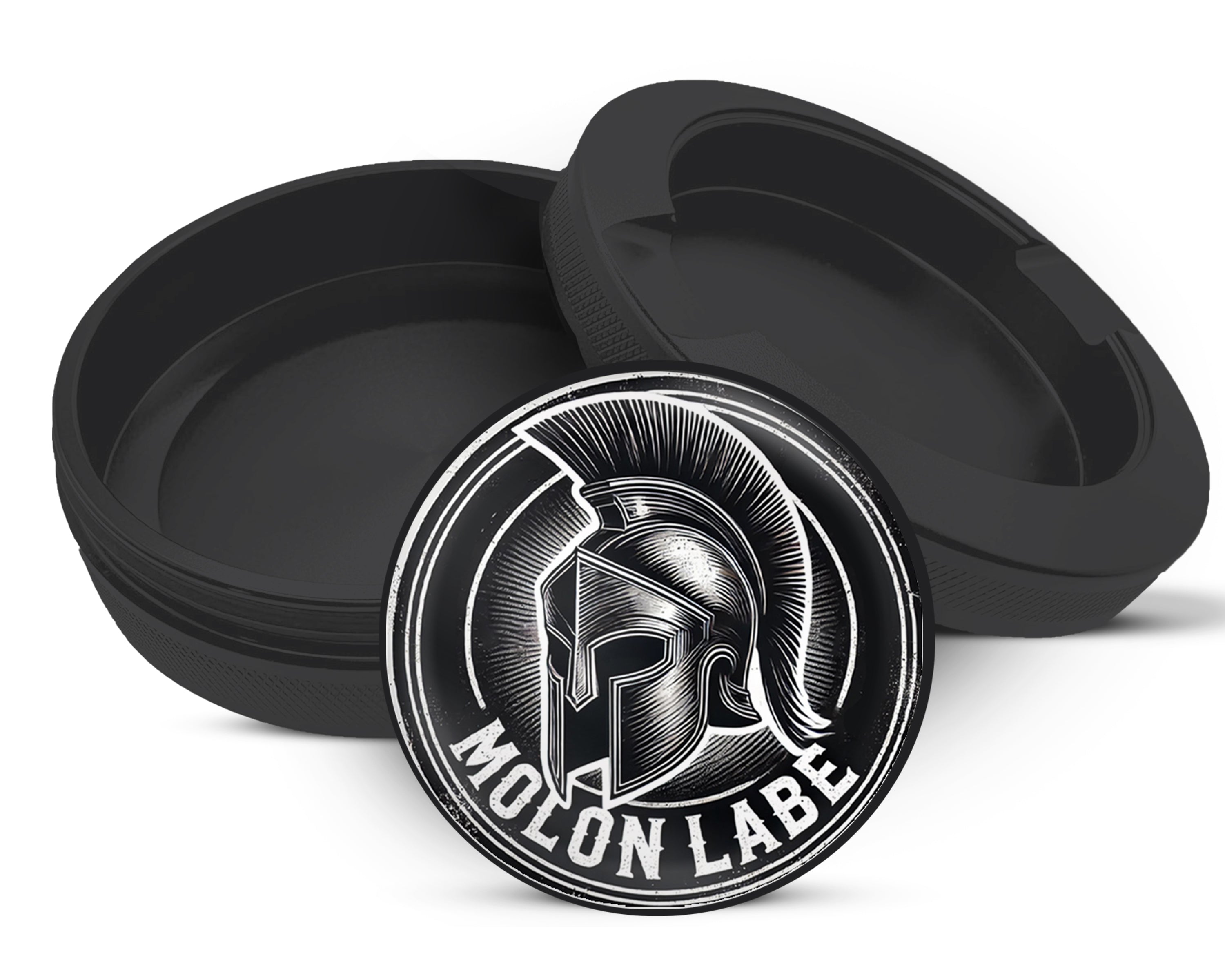 Snus Storage Case Molon Labe Spartan Helmet Black