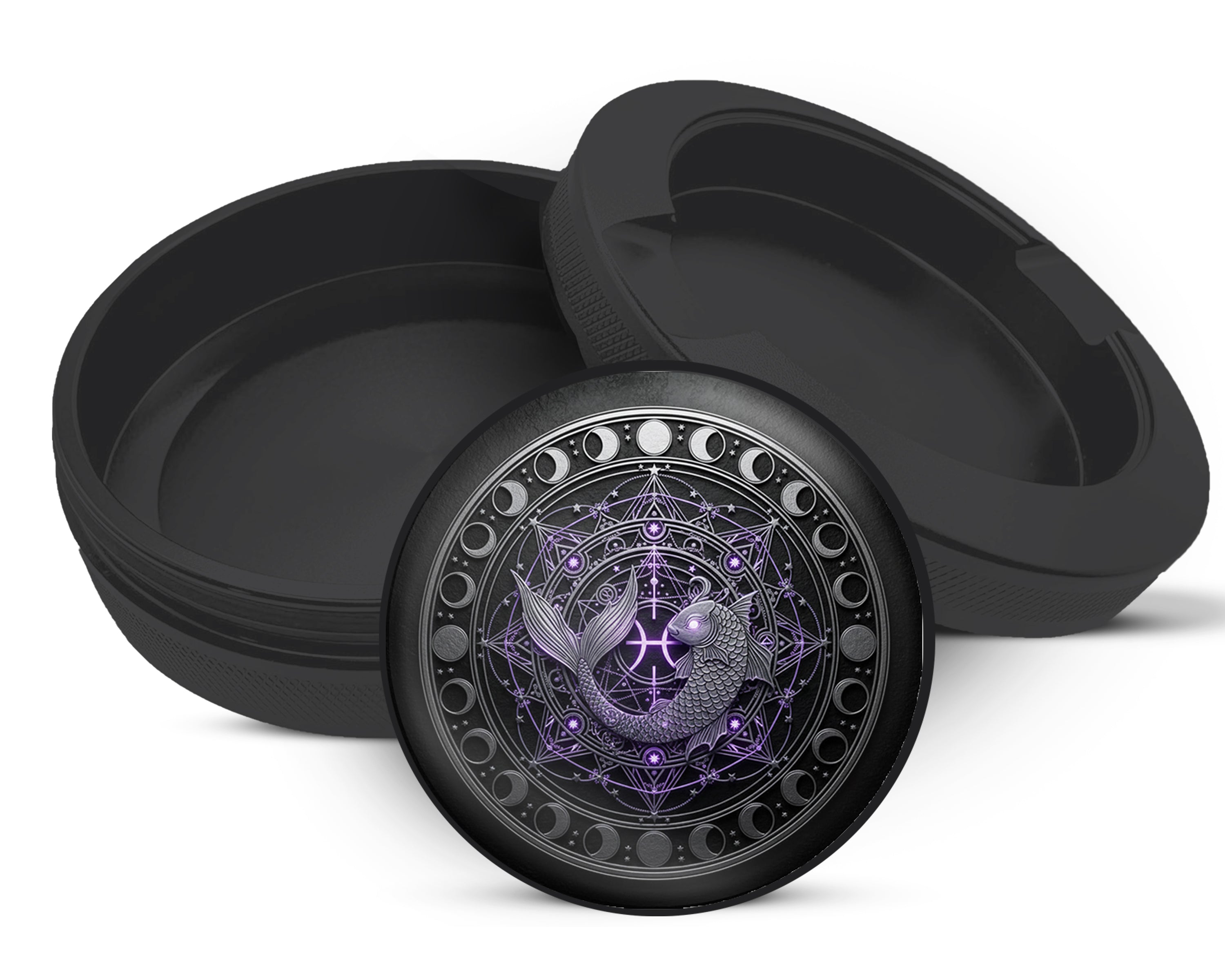 Snus Storage Case Mystic Pisces Moon Mandala Black