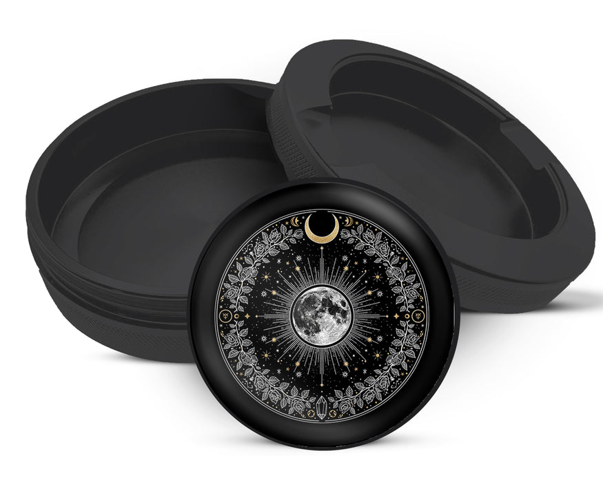 Snus Storage Case Lunar Bloom Celestial Circle Black