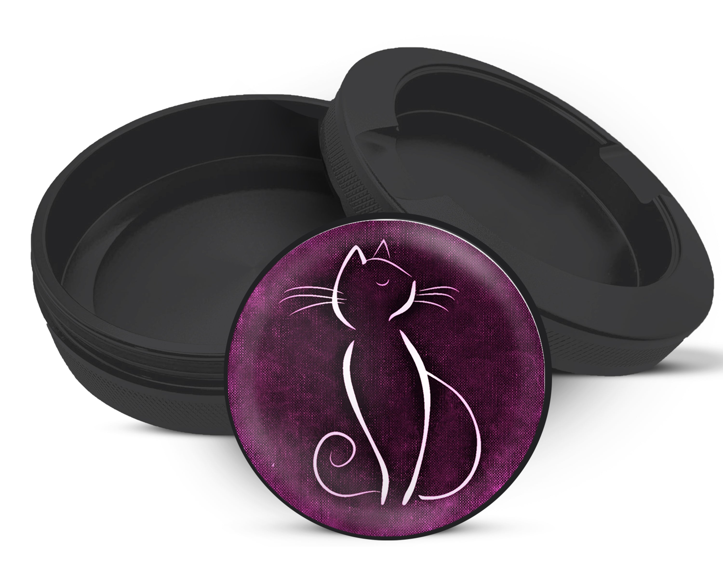 Snus Storage Case Purple Cat Lover Black