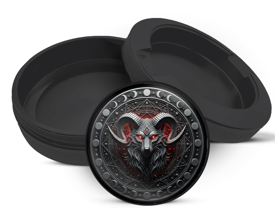 Snus Storage Case Lunar Inferno Ram Sigil Black