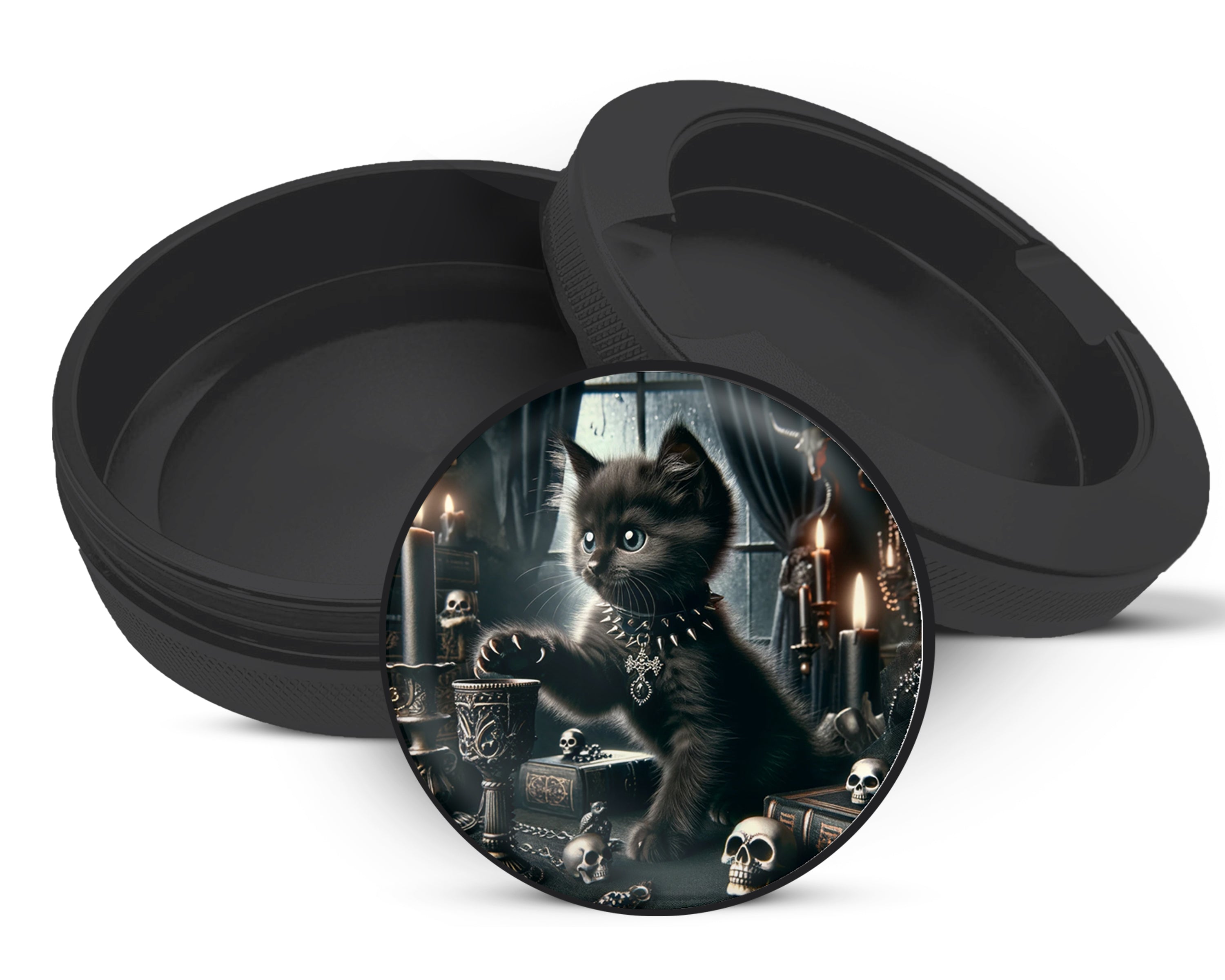 Snus Storage Case Goth Kitten, Whimsigoth Cat Black