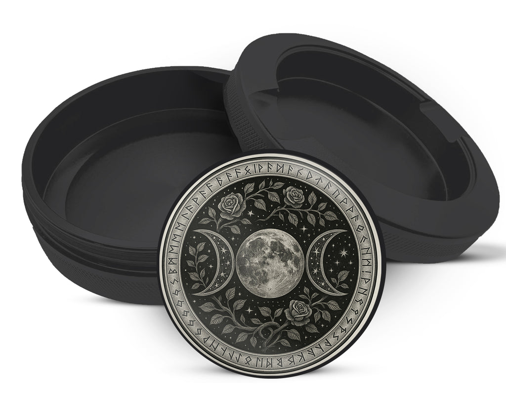 Snus Storage Case Triple Moon Rose Sigil Black