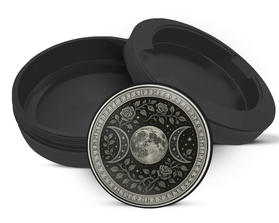 Snus Storage Case Triple Moon Rose Sigil Black