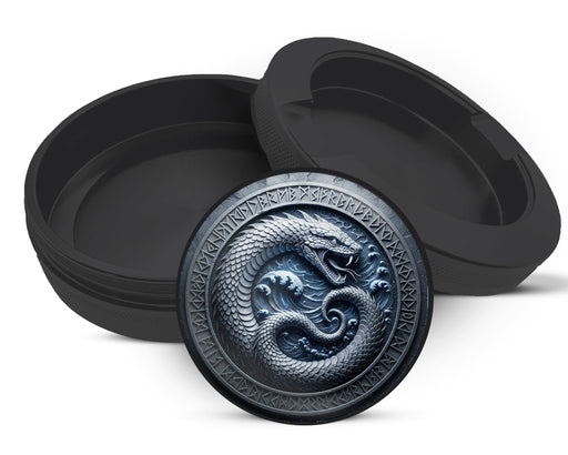 Snus Storage Case Oceanic Ouroboros Rune Circle Black