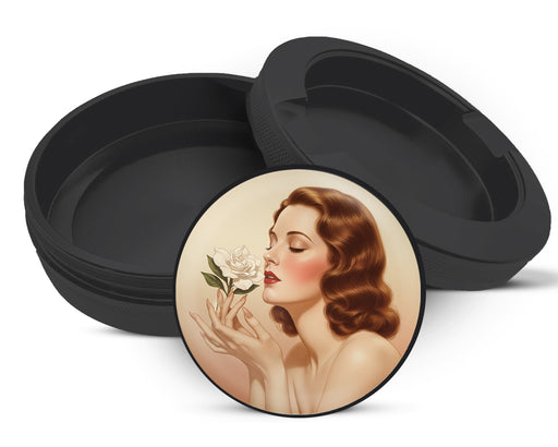 Snus Storage Case Vintage Rose Scented Beauty Black