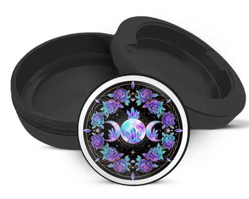Snus Storage Case Crystal Rose Moon Trinity Black