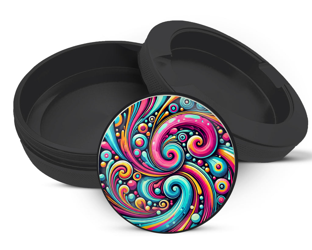 Snus Storage Case Psychedelic, Vibrant Black