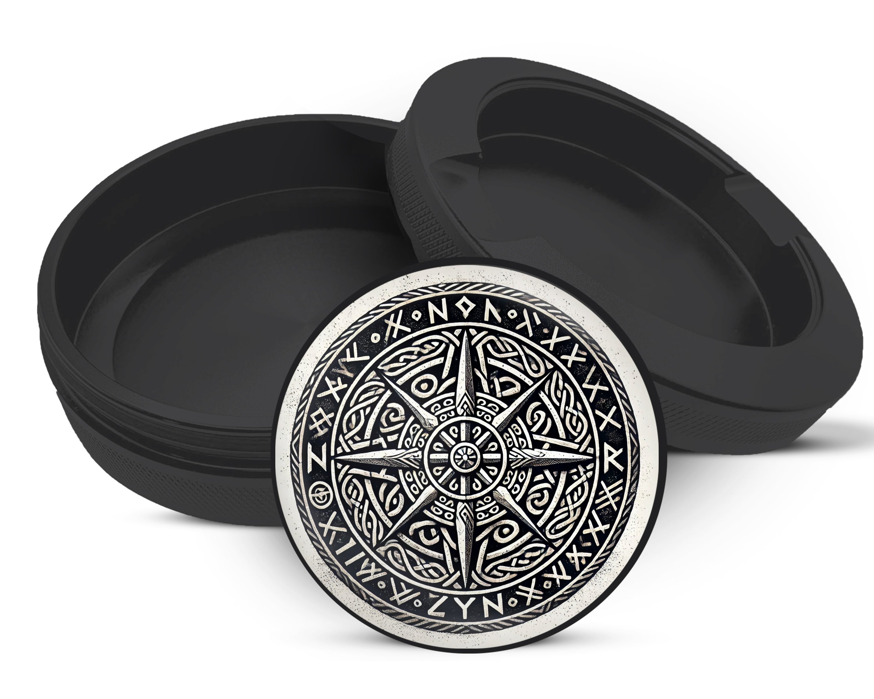 Snus Storage Case Nordic Compass Rune Emblem Black