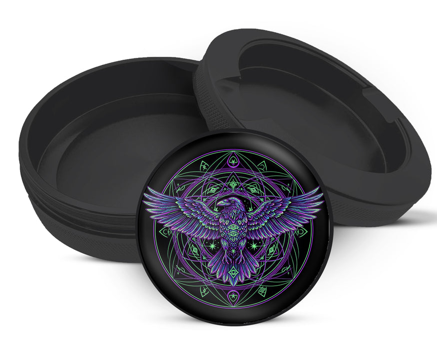 Snus Storage Case Psychedelic Raven Sigil Circle Black
