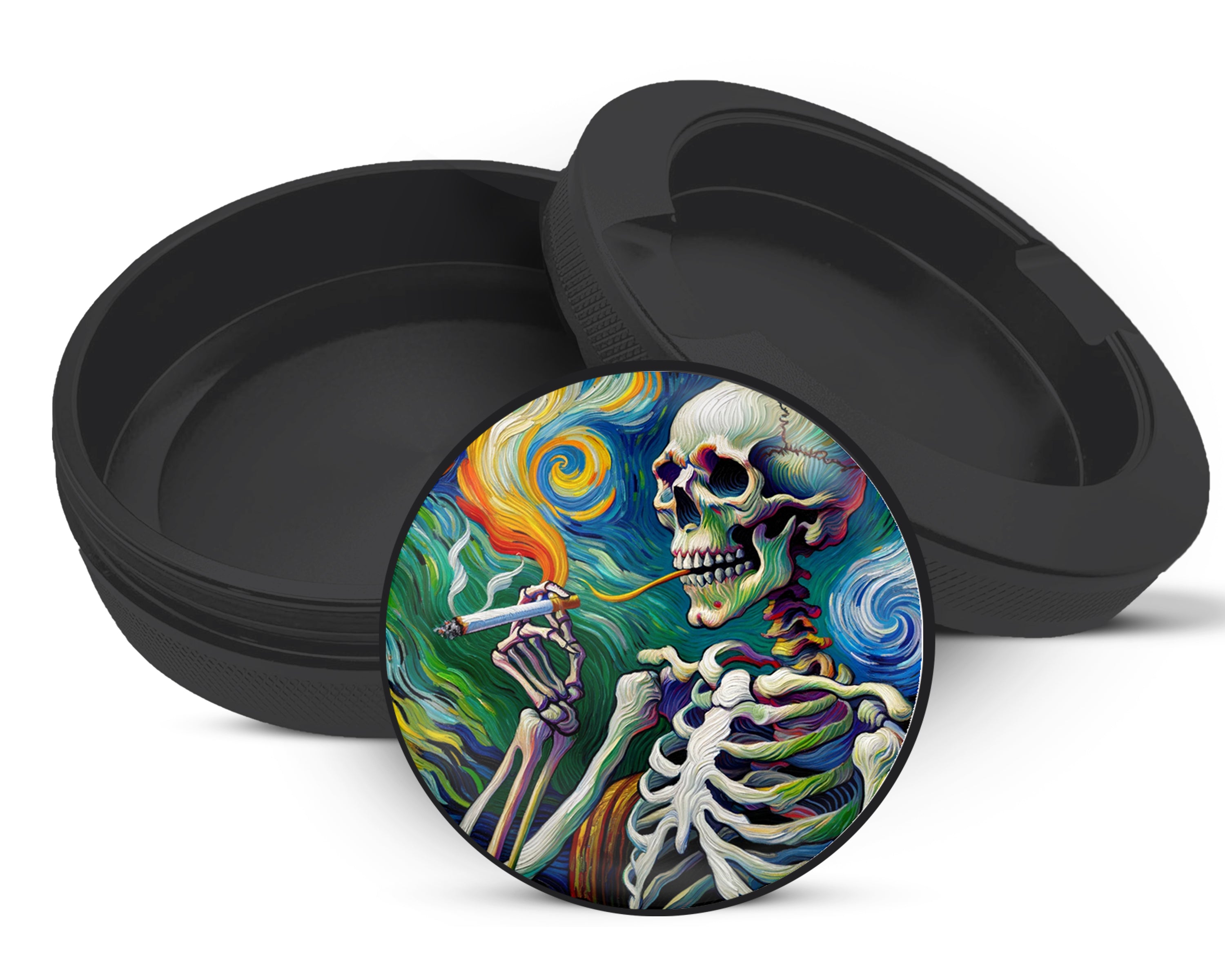 Snus Storage Case Skeleton Grinder Van Gogh Style Black
