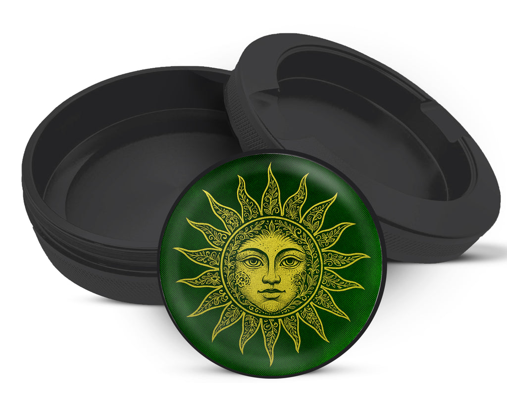 Snus Storage Case Golden Intricate Sun Black