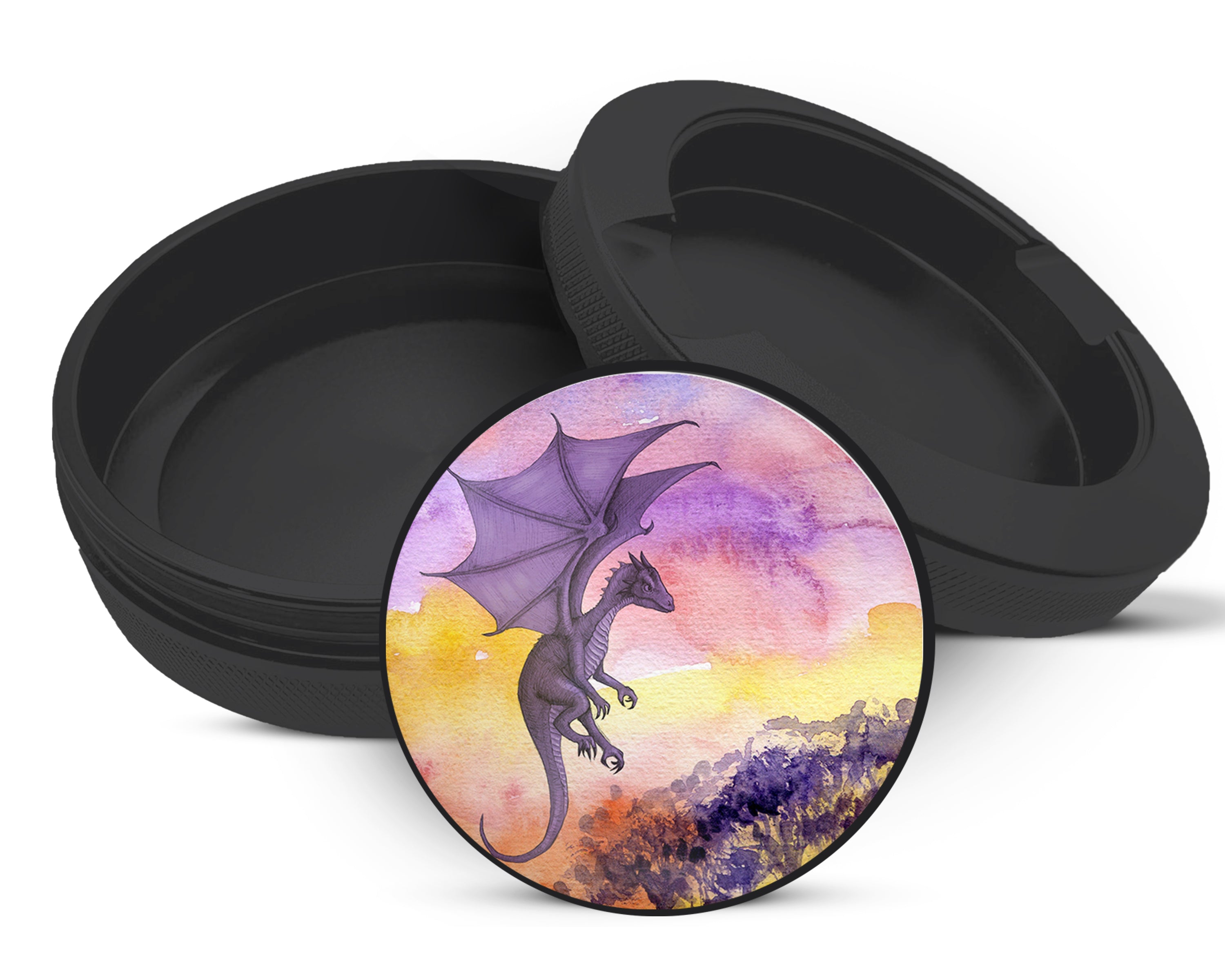 Snus Storage Case Purple Dragon Fantasy Black