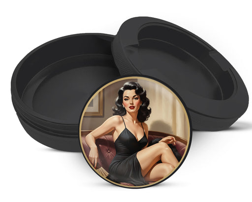 Snus Storage Case Sultry Vintage Glamour Muse Black