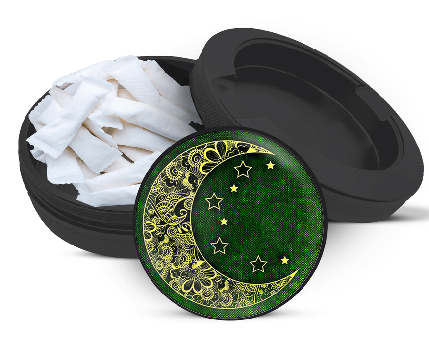 Zyn Storage Case Crescent Moon and Stars Black