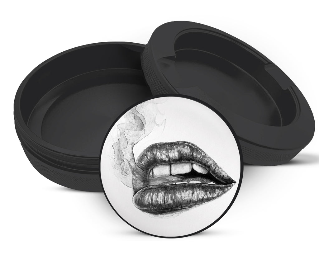 Snus Storage Case Lips Pencil Drawing Black