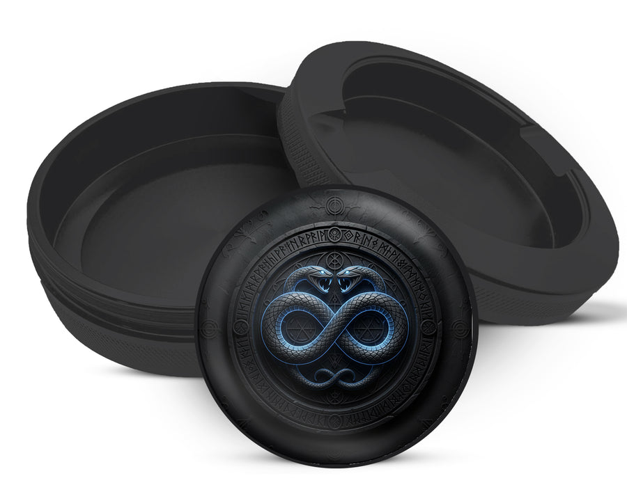 Snus Storage Case Infinity Serpents Rune Circle Black
