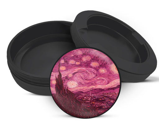 Snus Storage Case Pink Starry Night Vaporwave Van Gogh Art Black