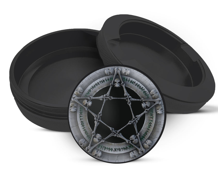 Snus Storage Case Skull & Bones Pentagram Black
