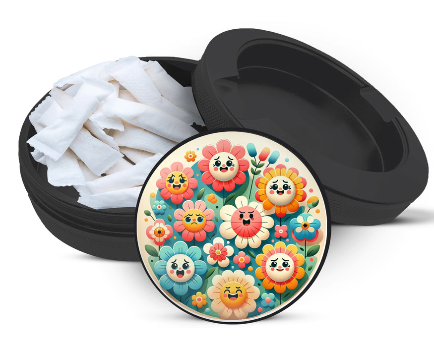 Zyn Storage Case Happy Flower Power Black